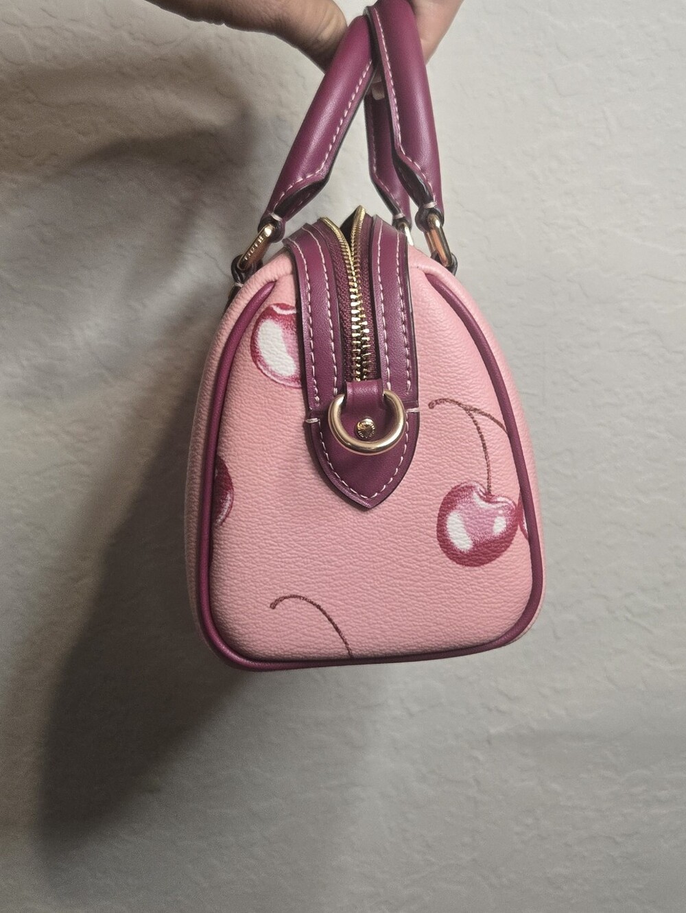 SOLD ON DEPOP Coach CR245 Mini Rowan Pink Cherry Satchel - Picture 4 of 10